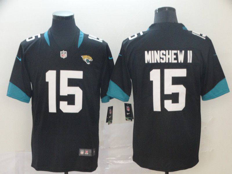 Men Jacksonville Jaguars #15 Minshew ii Black Nike Vapor Untouchable Limited NFL Jersey